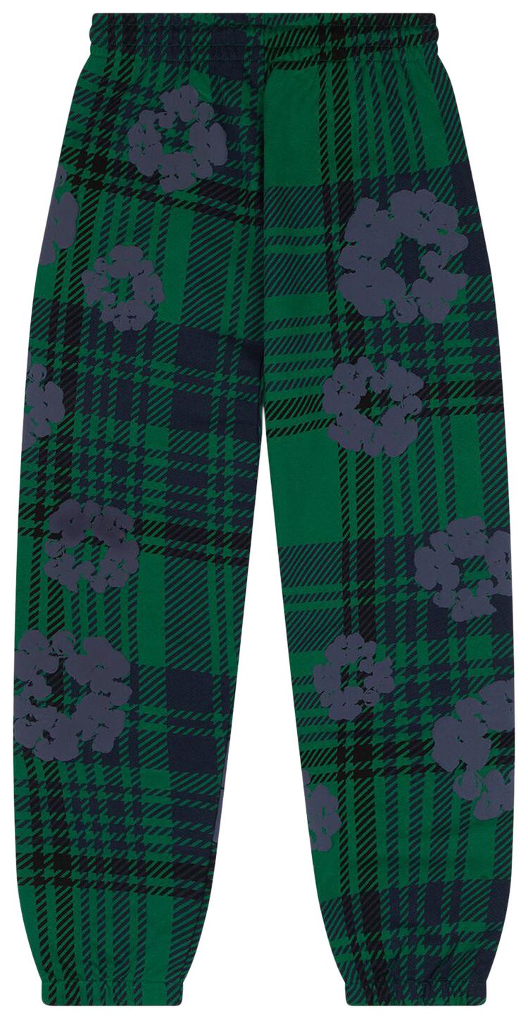 Denim Tears Plaid Cotton Wreath Sweatpants Green