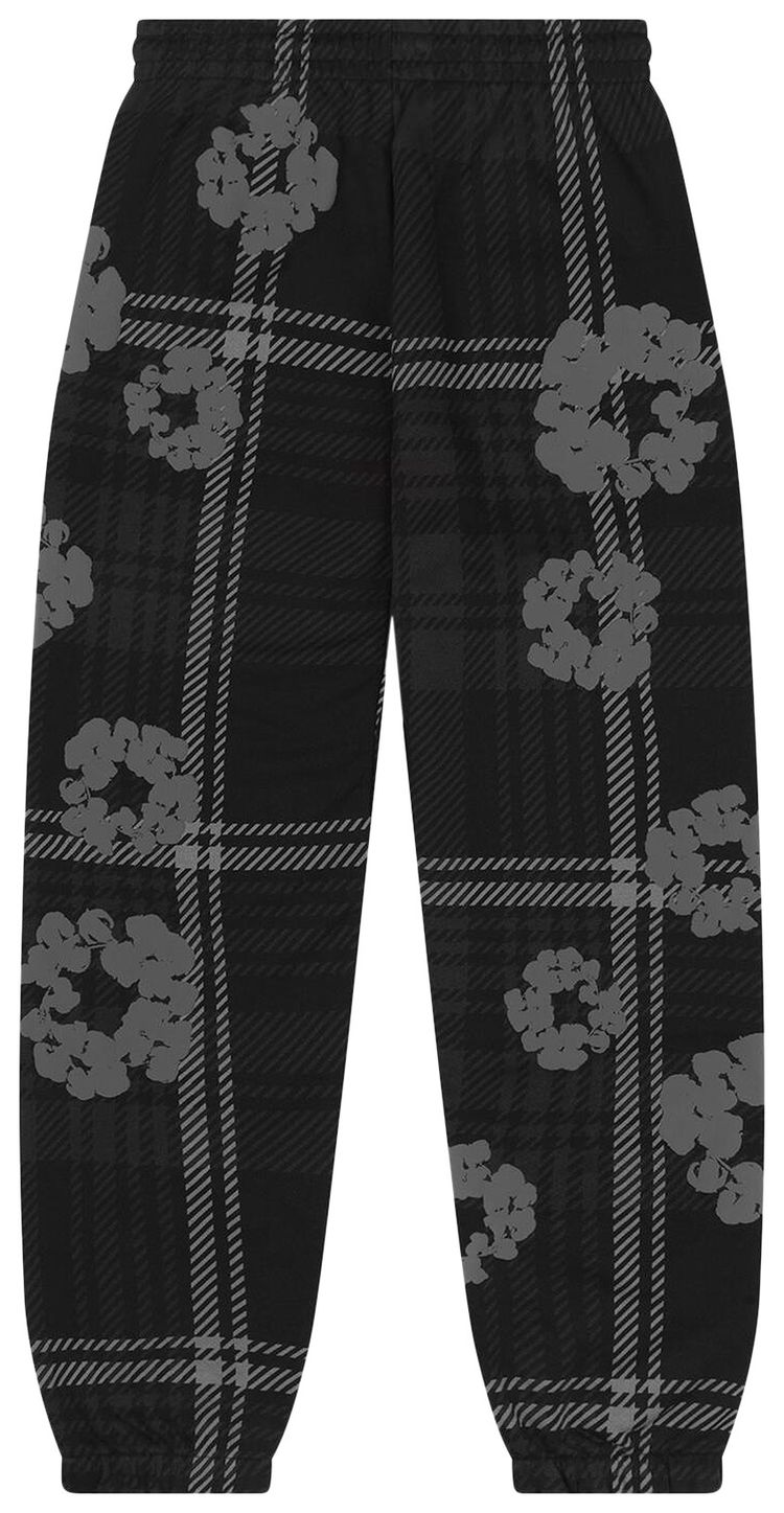 Denim Tears Plaid Cotton Wreath Sweatpants Black