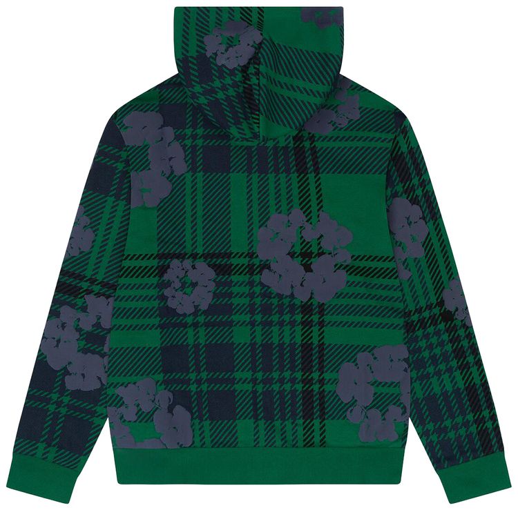 Denim Tears Plaid Cotton Wreath Zip Hoodie Green