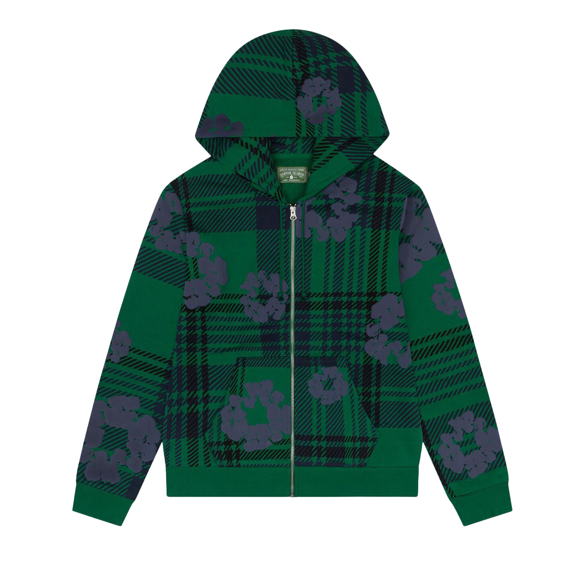 Buy Denim Tears Plaid Cotton Wreath Zip Hoodie 'Green