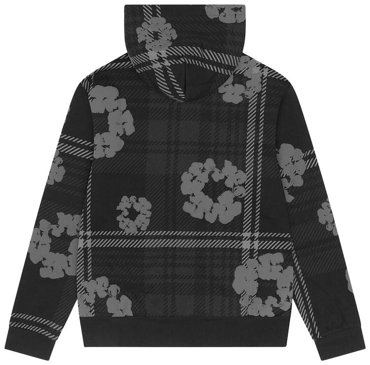 Denim Tears Plaid Cotton Wreath Zip Hoodie Black