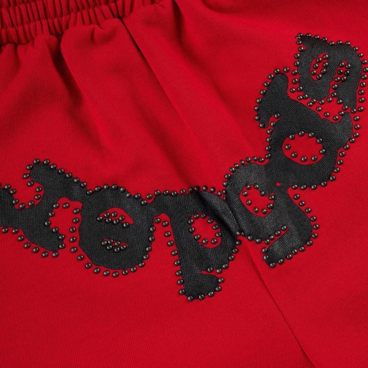 Sp5der OG Studded Sweatshort Red