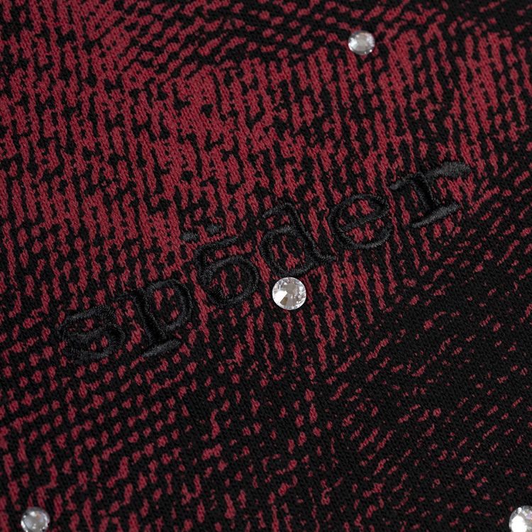 Sp5der Star Plaid Full Zip Hoodie Black