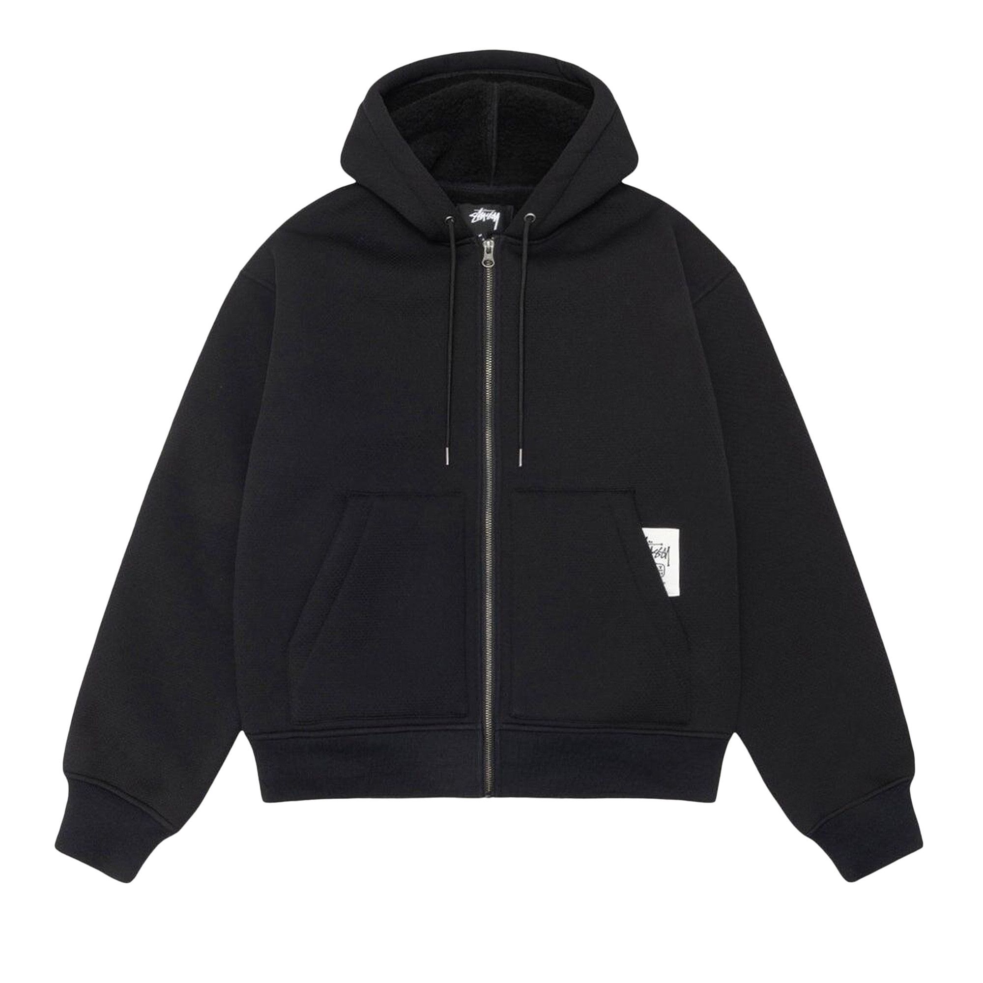 Buy Stussy Bonded Sherpa Hoodie 'Black' - 118585 BLAC | GOAT