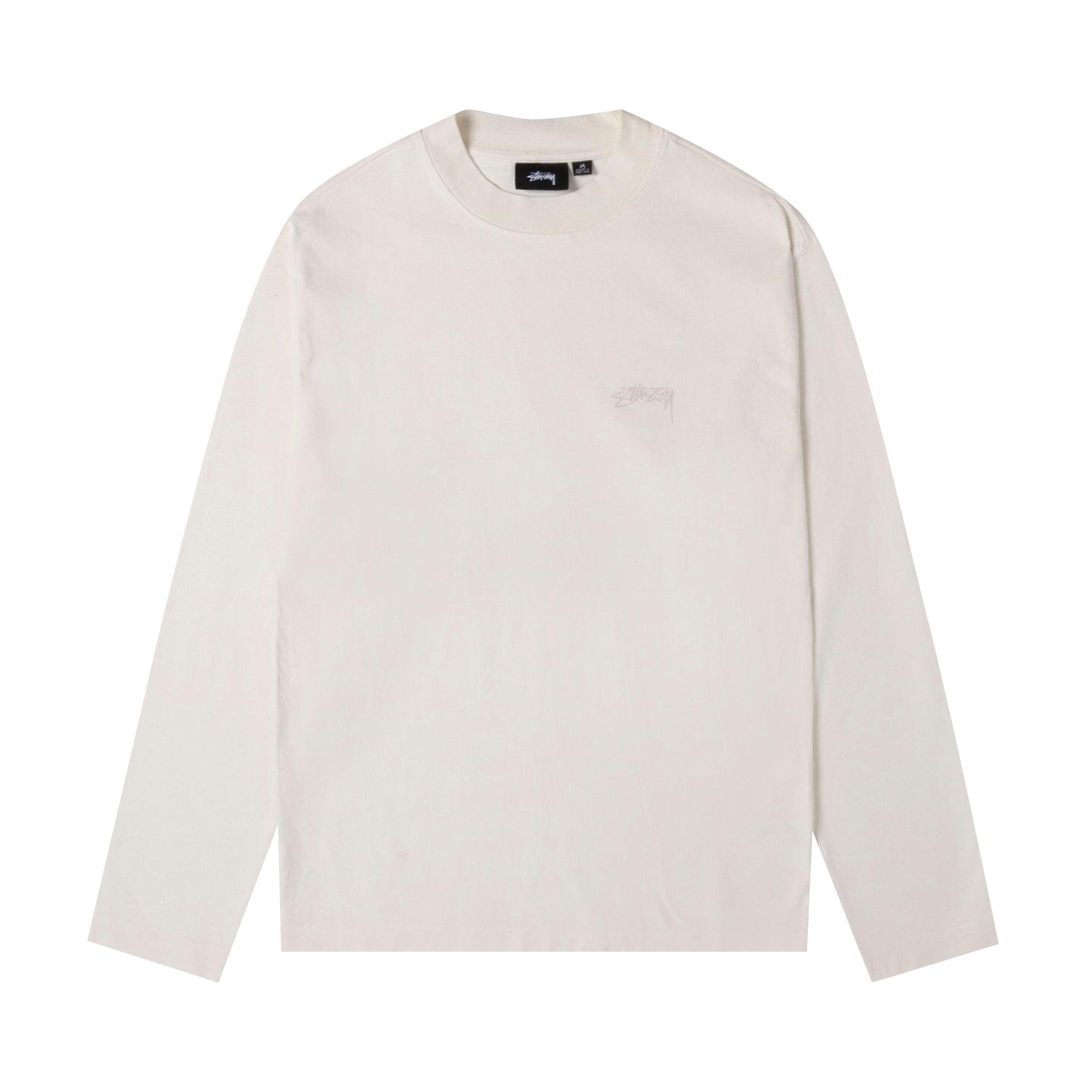 Buy Stussy Dyed Long-Sleeve Mock Neck Tee 'White' - 1140377 WHIT