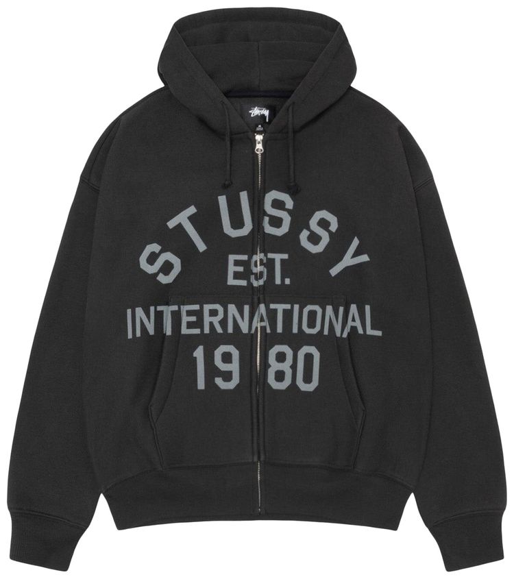 Stussy Established Zip Hoodie Black