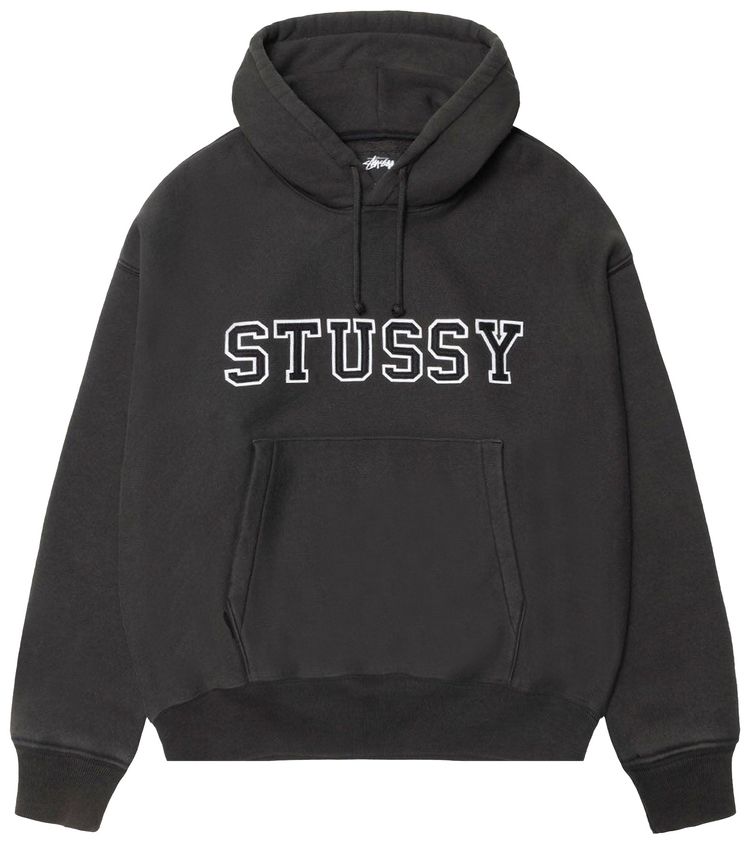 Stussy Felt Applique Hoodie Black