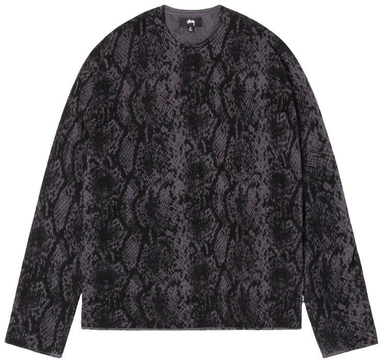 Stussy Python Knit Crew Charcoal