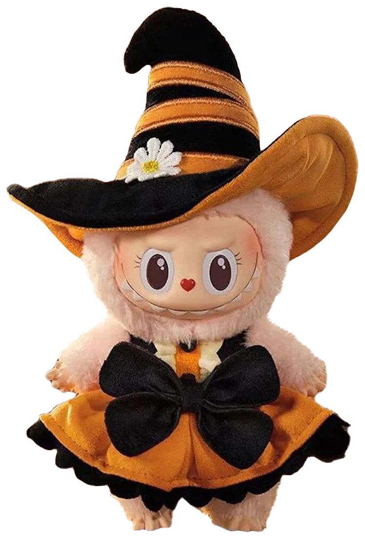 Pop Mart Labubu Magic of Pumpkin Mokoko Vinyl Plush Pendant Orange Pop Land Exclusive