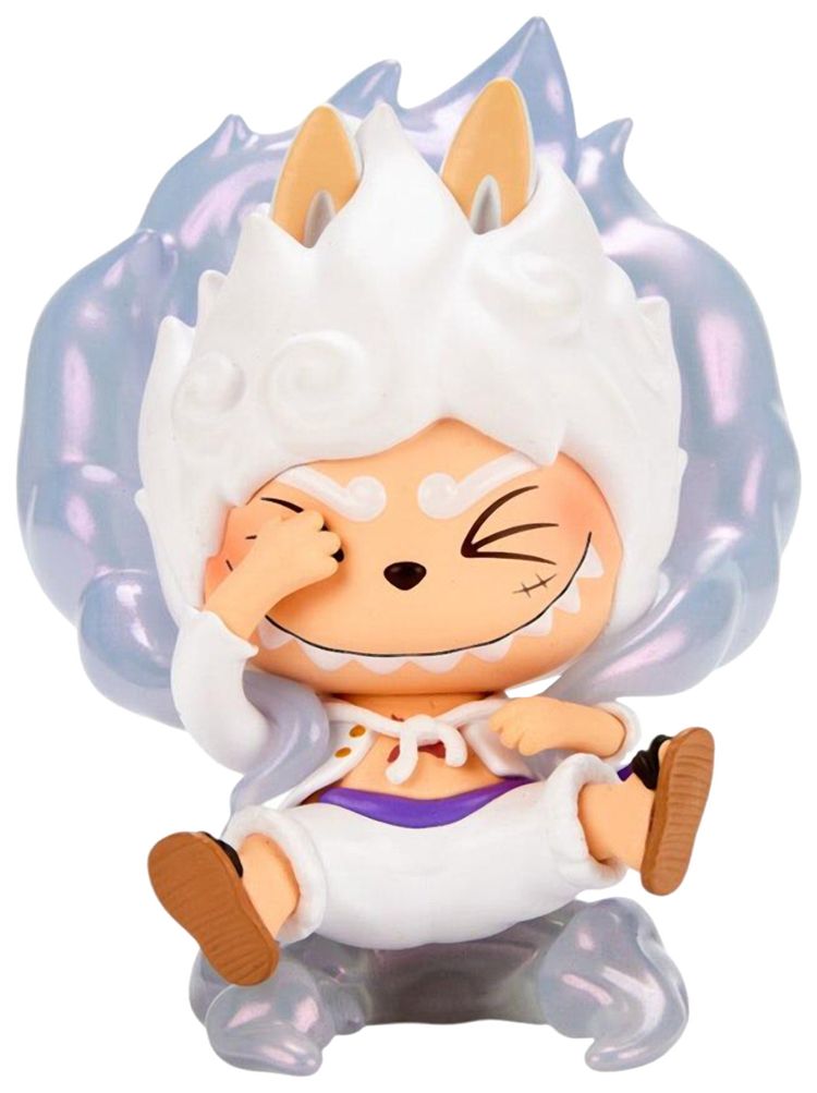 Pop Mart Labubu THE MONSTERS x One Piece Series MonkeyDLuffy Gear 5 Figure White Secret Version