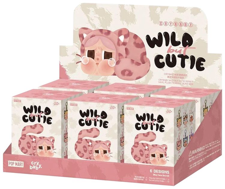 Pop Mart CRYBABY Wild but Cutie Series Vinyl Plush Pendant Sealed Whole Set Mystery 6 Blind Boxes