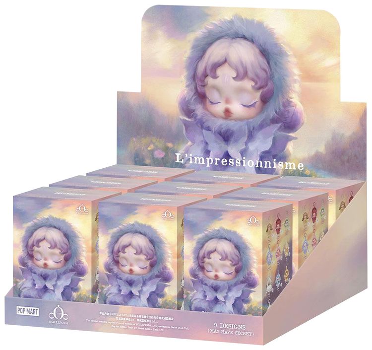 Pop Mart Limpressionnisme SKULLPANDA Series Plush Doll Sealed Whole Set 9 Blind Boxes Mystery