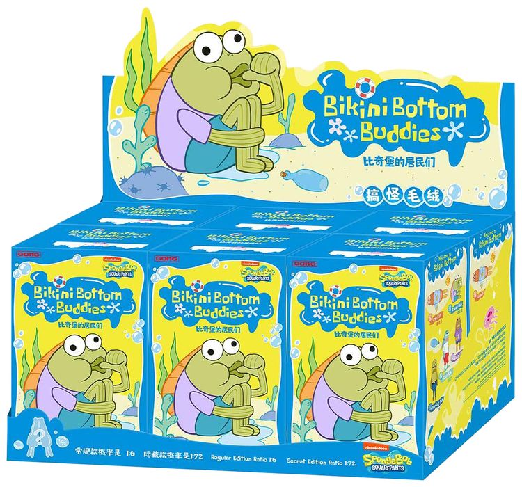 Pop Mart x Bikini Bottom Buddies Plush Sealed Whole Set Mystery 6 Blind Boxes