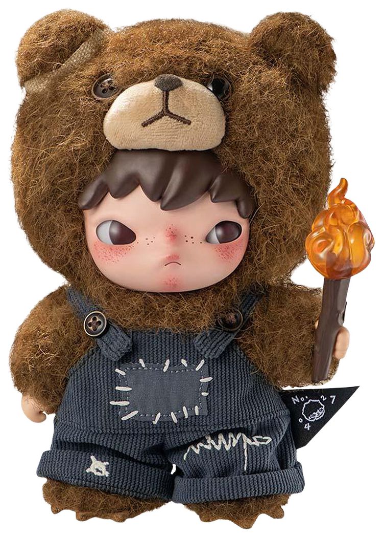 Pop Mart Hirono Living Wild Fight for Joy Plush Doll Brown