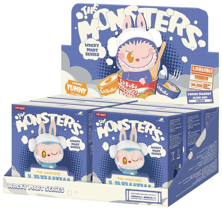 Pop Mart Labubu THE MONSTERS Wacky Mart Series Fridge Magnet Sealed Whole Set Mystery 6 Blind Boxes