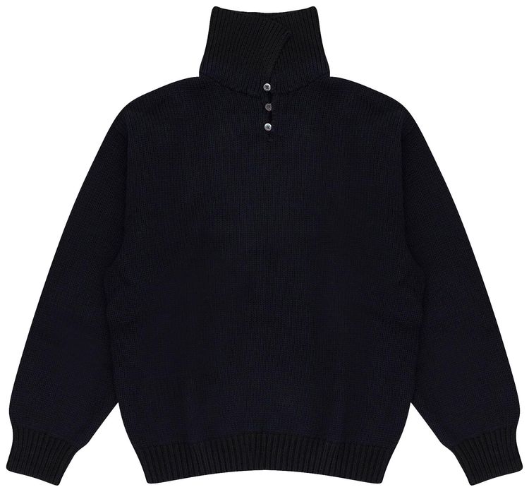 Aime Leon Dore Button Turtleneck Sweater Navy