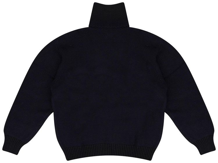 Aime Leon Dore Button Turtleneck Sweater Navy