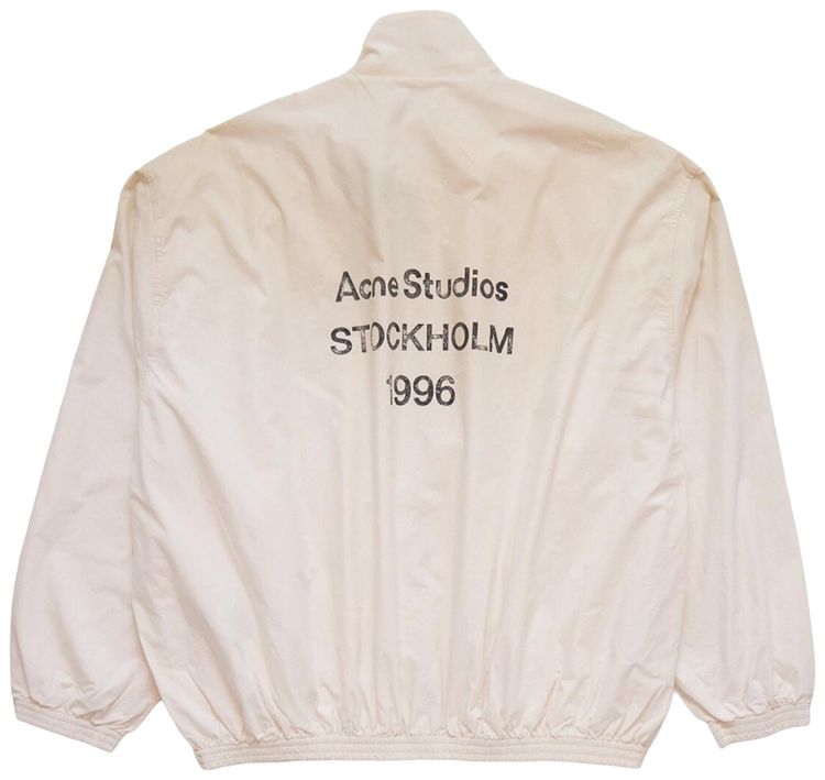 Acne Studios Logo Zipper Jacket Dusty White