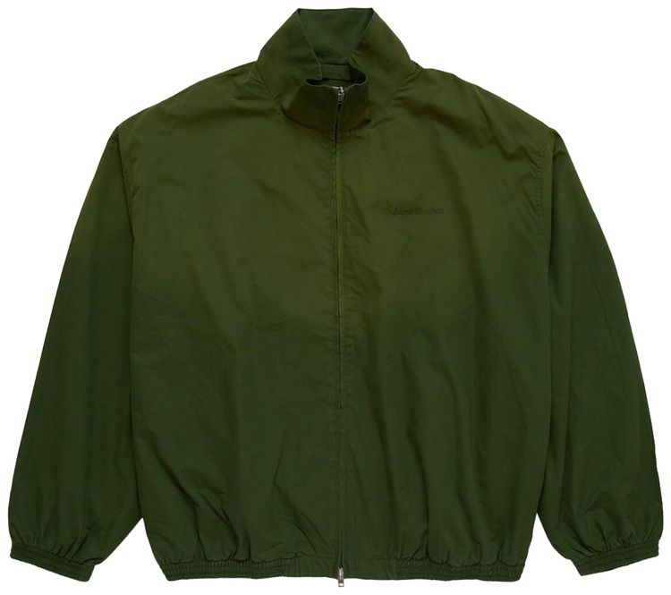 Acne Studios Logo Zipper Jacket Forest Green