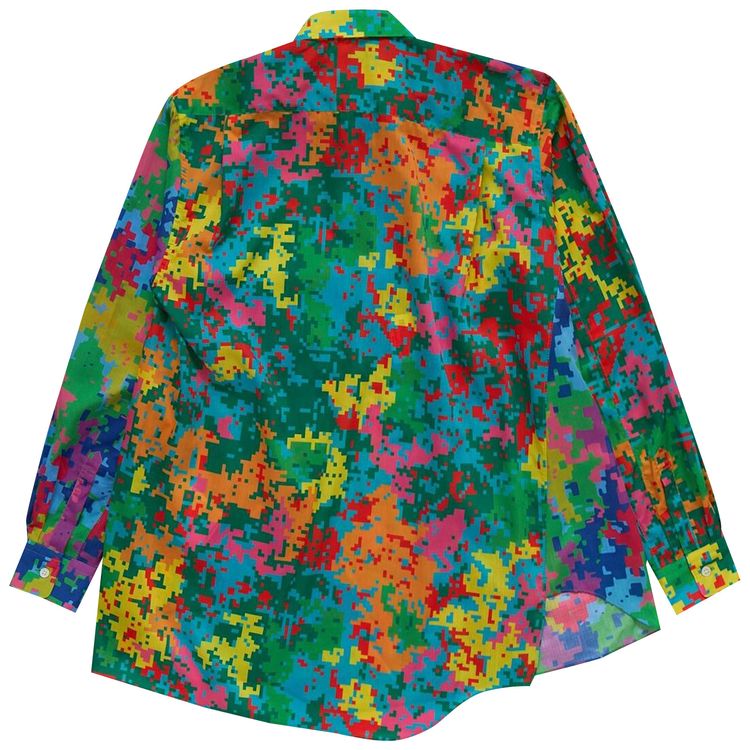 Comme des Garcons Homme Plus Lawn Camo Print Asymmetrical Shirt Multicolor
