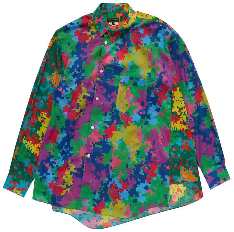 Comme des Garcons Homme Plus Lawn Camo Print Asymmetrical Shirt Multicolor