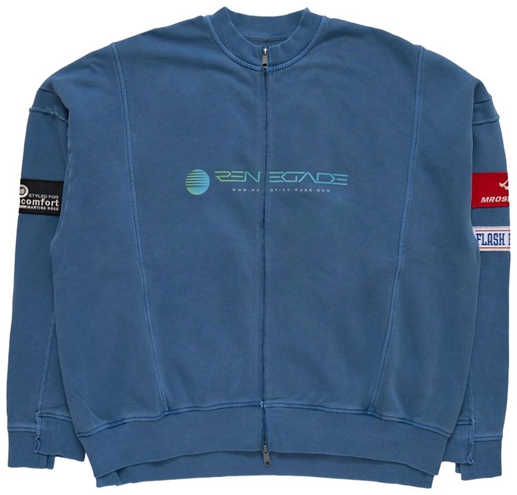 Martine Rose Zip Up Crew Blue