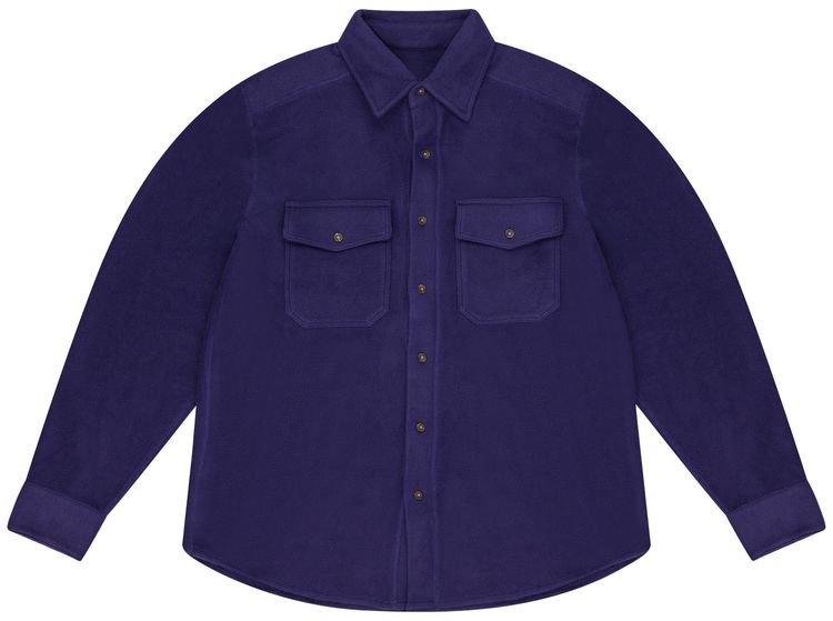 Aime Leon Dore Fleece Button Down Shirt Purple