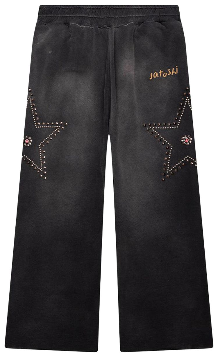 Satoshi Nakamoto Star Studded Sweatpants Black