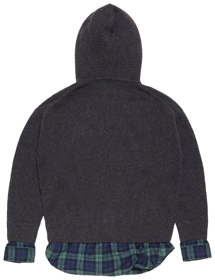 Acne Studios Layered Wool Hoodie Graphite Grey