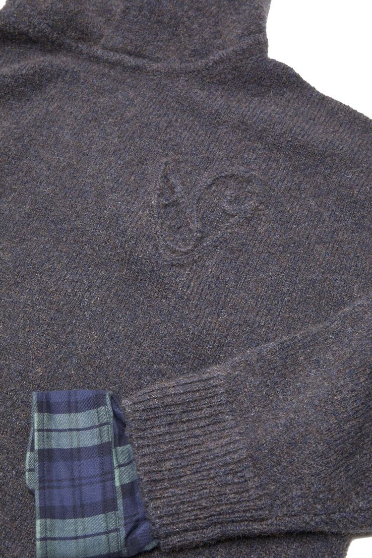 Acne Studios Layered Wool Hoodie Graphite Grey