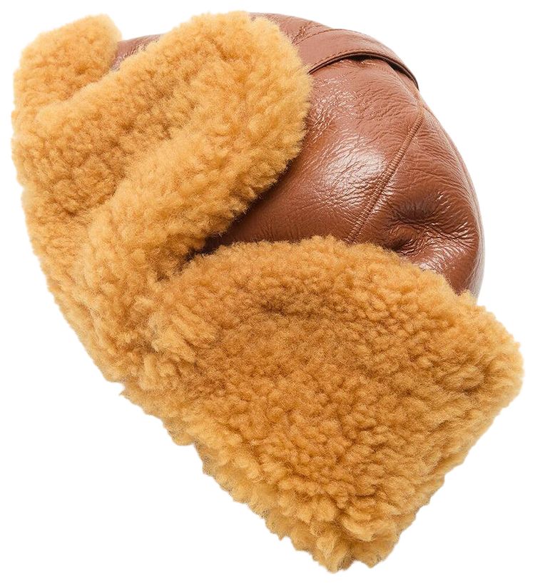 Acne Studios Shearling Hat Rust Brown