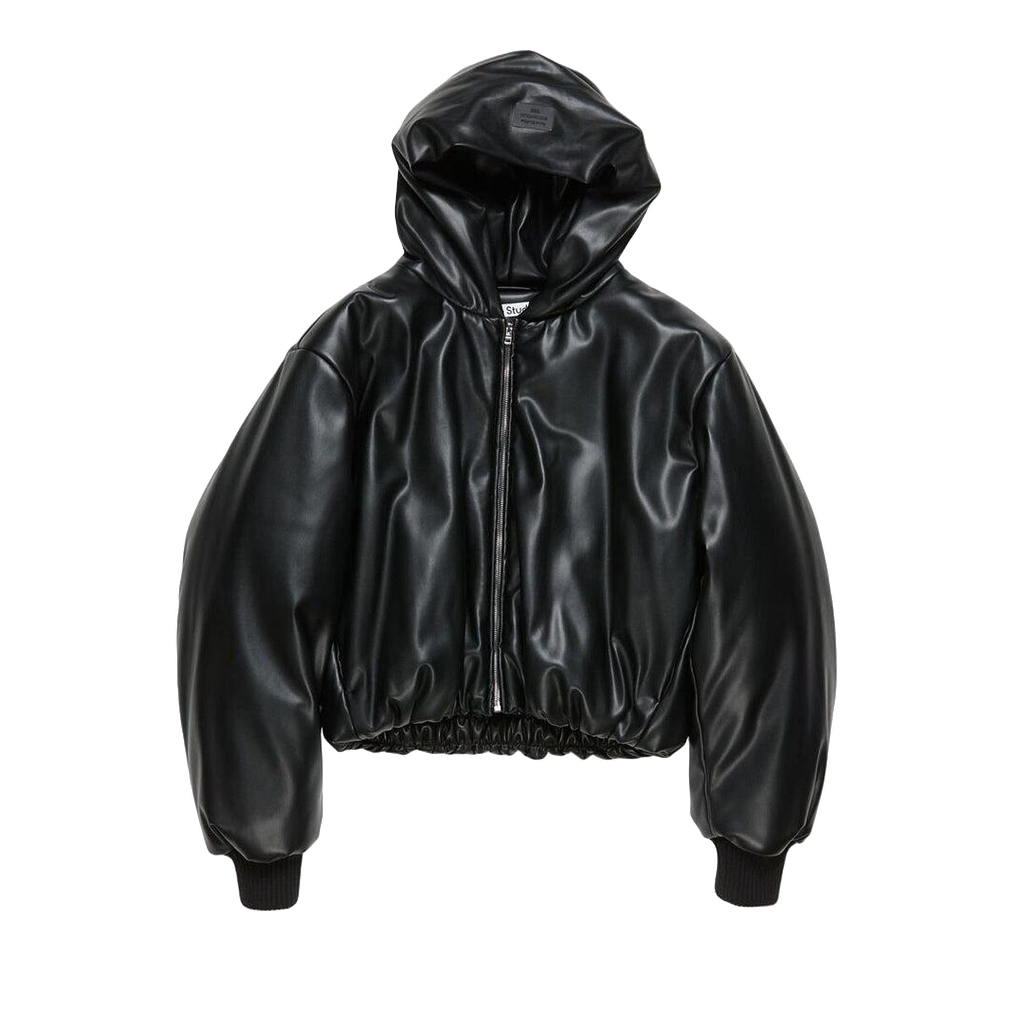 Buy Acne Studios Hooded Faux Leather Jacket 'Black' - A90654 900