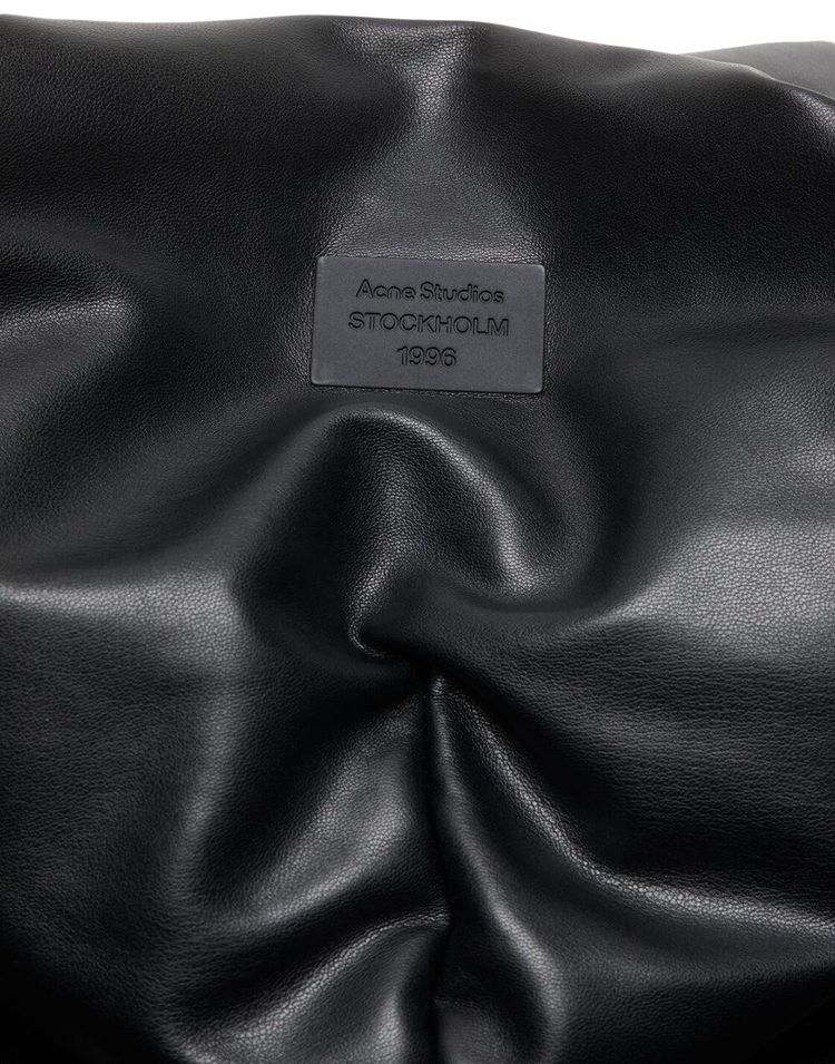 Acne Studios Hooded Faux Leather Jacket Black