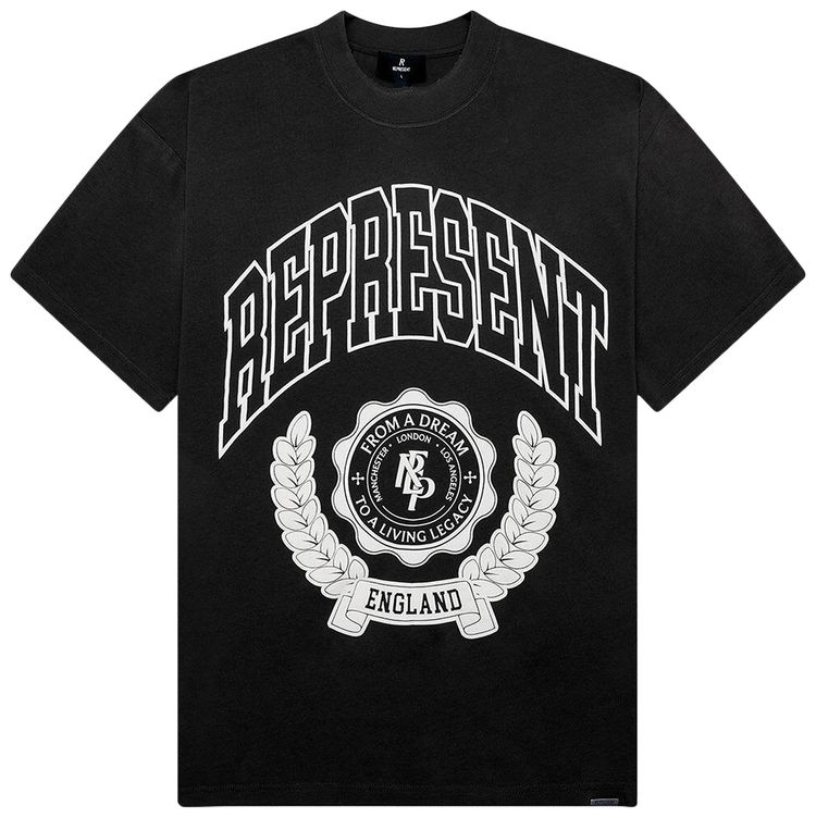 Represent Clo Legacy Crest Tee Stained Black