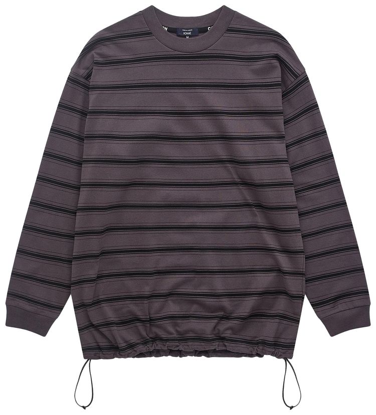 Comme des Garcons Homme Cotton Jersey Horizontal Stripes Long Sleeve Top GreyBlack