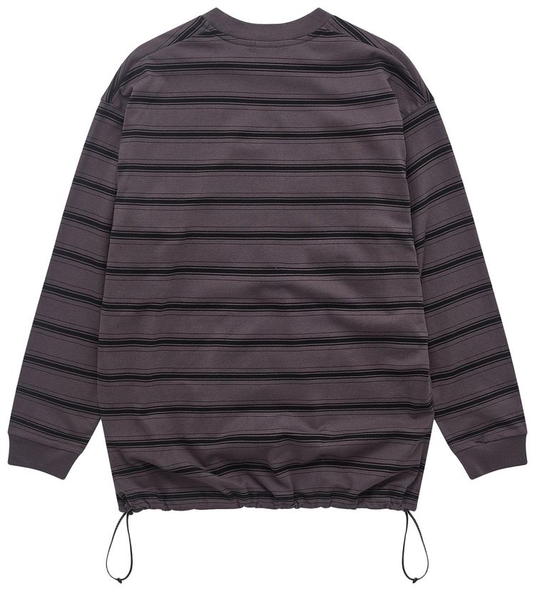 Comme des Garcons Homme Cotton Jersey Horizontal Stripes Long Sleeve Top GreyBlack