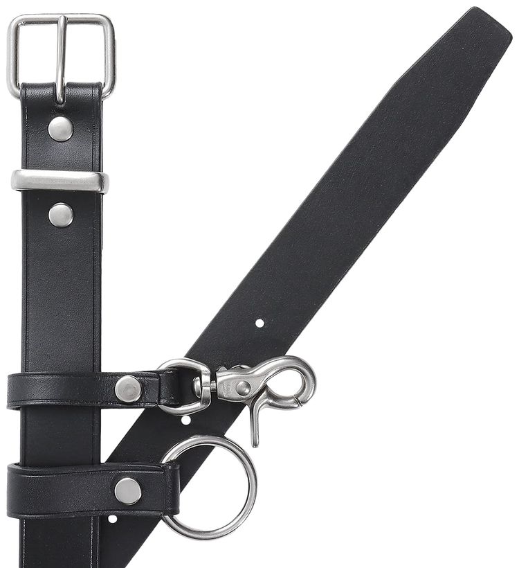 Comme des Garcons Homme Smooth Leather Key Chain Belt Black