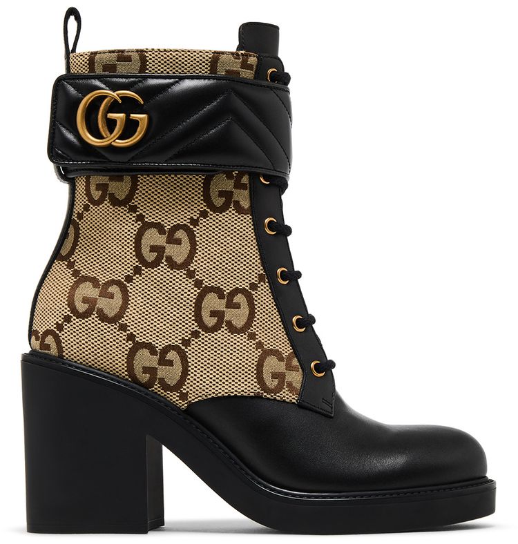 Gucci Wmns Double G Ankle Boot Camel Ebony