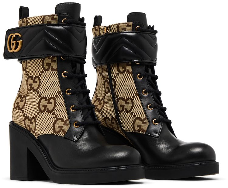 Gucci Wmns Double G Ankle Boot Camel Ebony