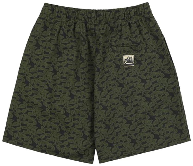Pleasures Leaf Jacquard Shorts Dark Olive