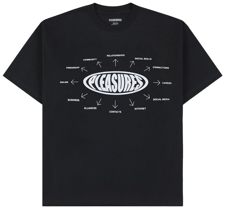 Pleasures Overview Logo T Shirt Black