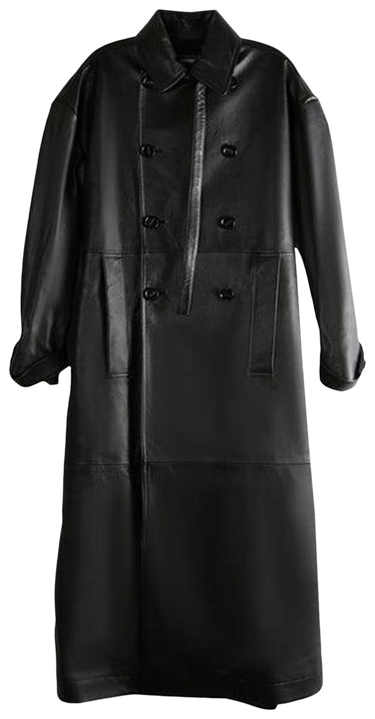 Ann Demeulemeester Ansa Double Breasted Trench Coat Black