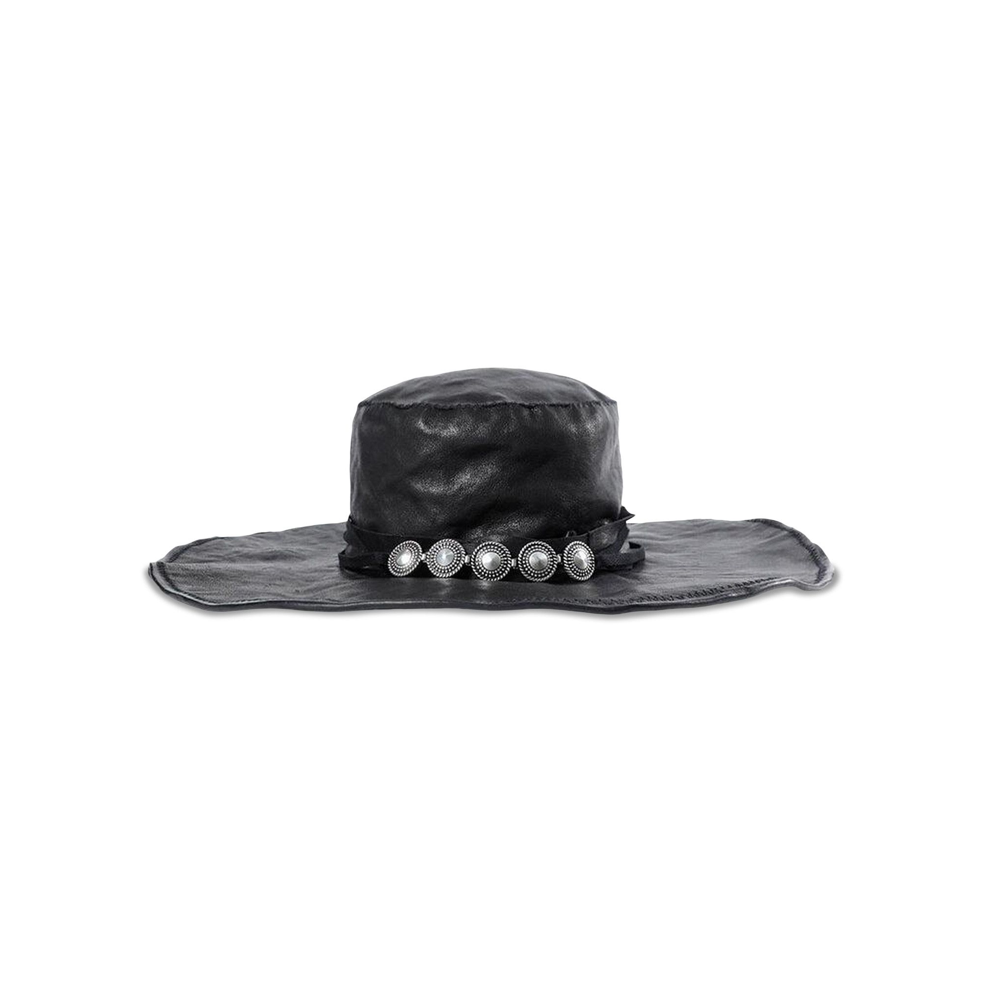 Buy Ann Demeulemeester Tias Large Studs Leather Hat 'Black' - 2502