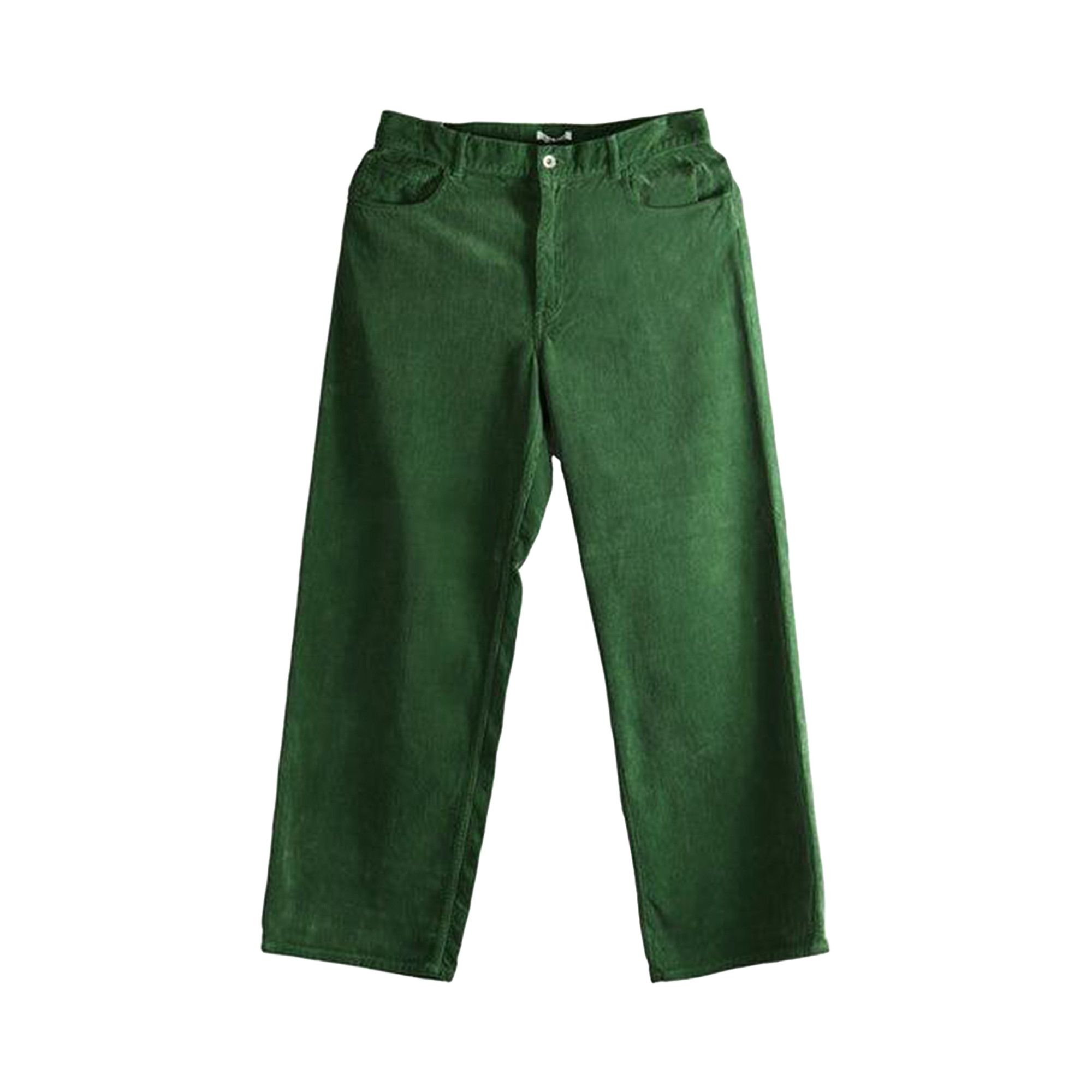Buy Auralee Pigment Dyed Finx Corduroy Wide 5P Pants 'Forest Green