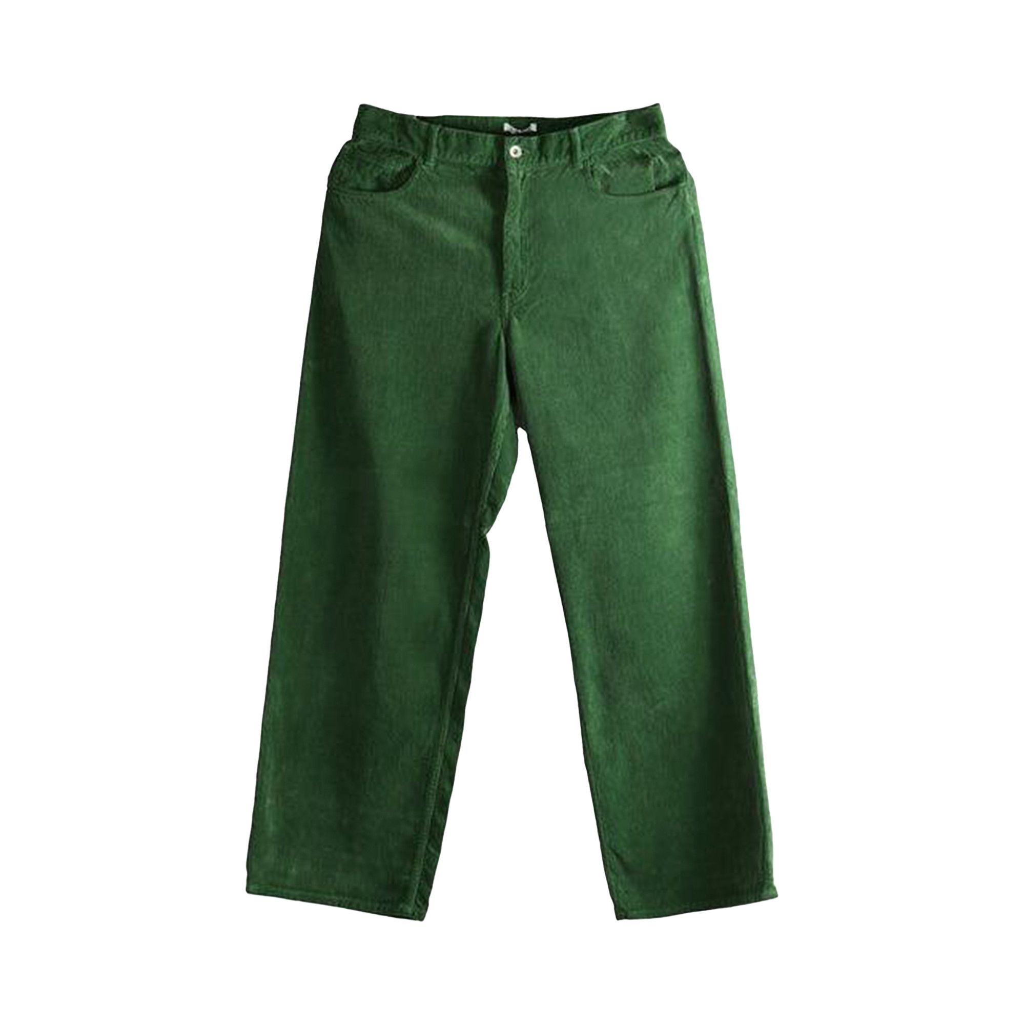 Buy Auralee Pigment Dyed Finx Corduroy Wide 5P Pants 'Forest Green