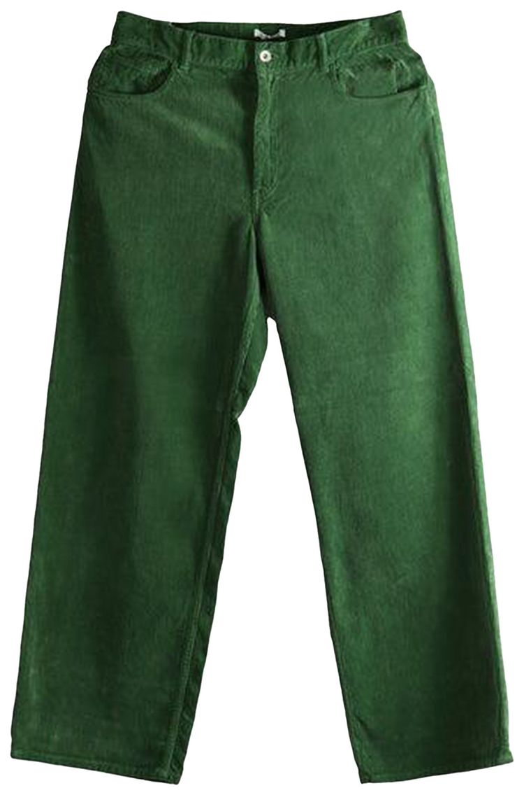 Auralee Pigment Dyed Finx Corduroy Wide 5P Pants Forest Green