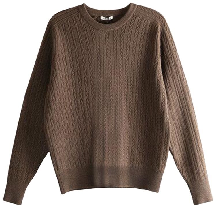 Auralee Super Fine Wool Aran Knitwear Brown
