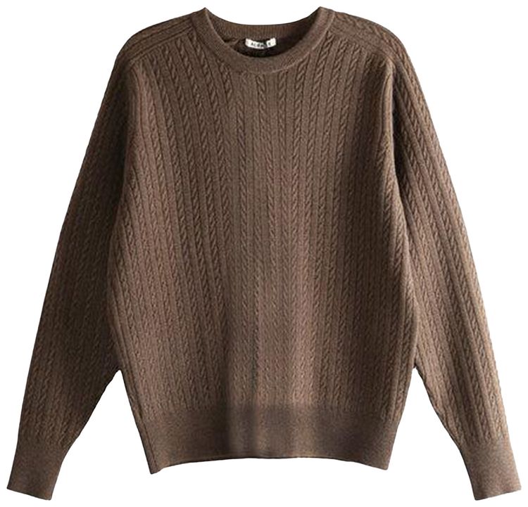 Auralee Super Fine Wool Aran Knitwear Brown