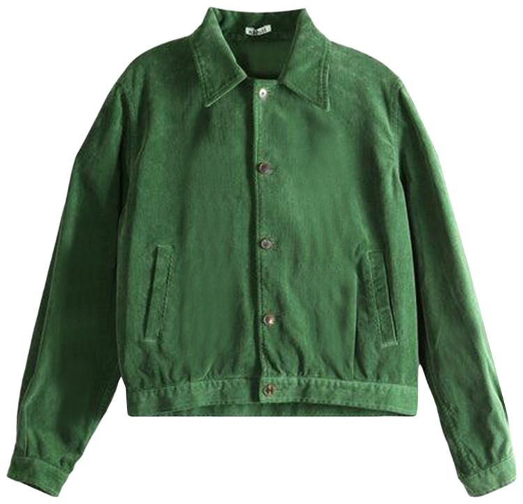 Auralee Pigment Dyed Finx Corduroy Blouson Jacket Forest Green