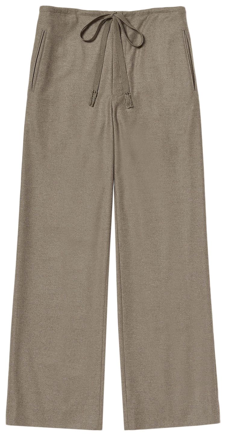 Auralee Wool Fulling Flannel Drawstring Pants Brown